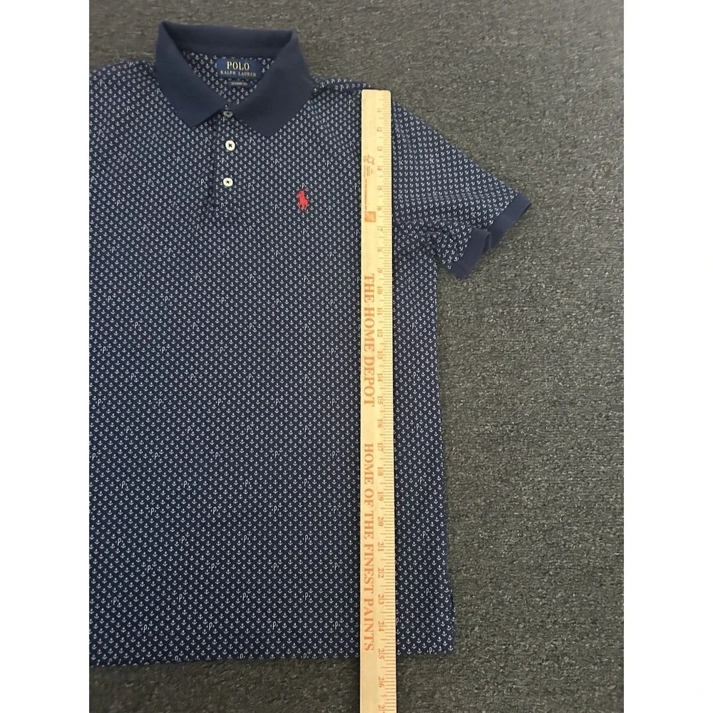 Polo Ralph Lauren Classic Fit Anchor Polo Shirt‎ Navy Mens Small Nautical Preppy